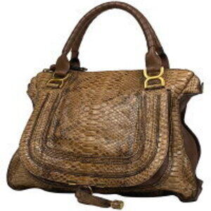 Chloe Marcie tote bag brown leather python